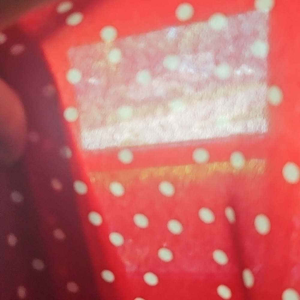Brick Red Polka Dot Faux Wrap Skirt - Picture 9 of 14